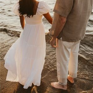 Free People Sun-drenched Smocked Sleeve Maxi Dress